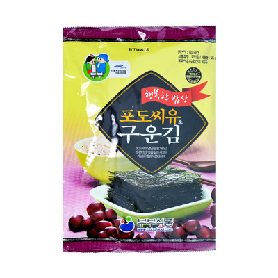 부부식품 김구이  포도씨유로 구운김 25g×3개/10봉 1박스부부식품 조미김